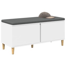 Banc d'entrée Blanc 100 x 38 x 46 cm Bois Ingénierie et Tissu 536727536727