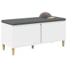 Banc d'entrée Blanc 100 x 38 x 46 cm Bois Ingénierie et Tissu 536727536727