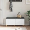 Banc d'entrée Blanc 100 x 38 x 46 cm Bois Ingénierie et Tissu 536727536727