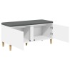 Banc d'entrée Blanc 100 x 38 x 46 cm Bois Ingénierie et Tissu 536727536727