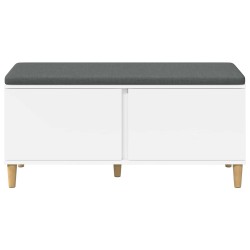 Banc d'entrée Blanc 100 x 38 x 46 cm Bois Ingénierie et Tissu 536727536727