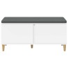 Banc d'entrée Blanc 100 x 38 x 46 cm Bois Ingénierie et Tissu 536727536727