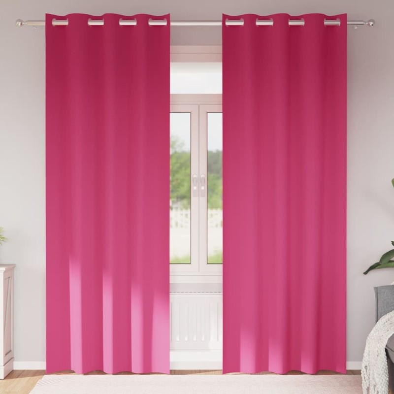 Rideaux occultants avec anneaux 2 pcs Rose vif 245 x 140 cm 536731536731