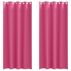 Rideaux occultants avec anneaux 2 pcs Rose vif 260 x 140 cm 536732536732