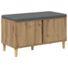 Banc d'entrée avec coussin Chêne Artisanal 80 x 38 x 46 cm 536733536733