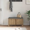 Banc d'entrée avec coussin Chêne Artisanal 80 x 38 x 46 cm 536733536733