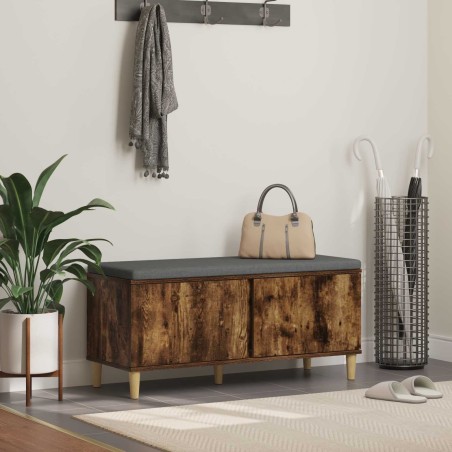 Banc d'entrée avec coussin Chêne Fumé 100 x 38 x 46 cm 536734536734