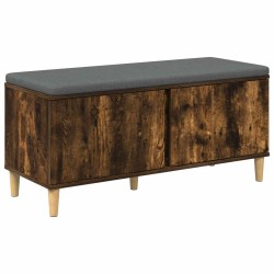 Banc d'entrée avec coussin Chêne Fumé 100 x 38 x 46 cm 536734536734