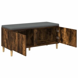 Banc d'entrée avec coussin Chêne Fumé 100 x 38 x 46 cm 536734536734