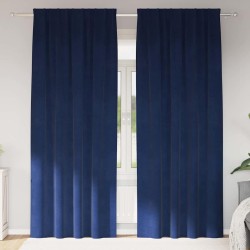 Rideaux occultants 2 pcs Bleu foncé 140 x 245 cm Velours 536736536736