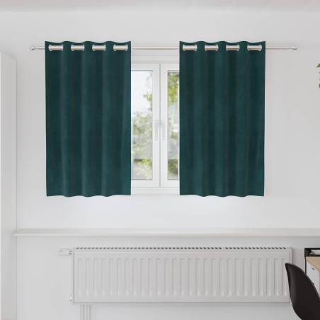 Rideaux occultants 2 pcs Vert foncé 140 x 140 cm Velours 536739536739