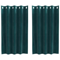 Rideaux occultants 2 pcs Vert foncé 140 x 140 cm Velours 536739536739