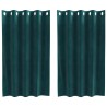 Rideaux occultants 2 pcs Vert foncé 140 x 140 cm Velours 536739536739