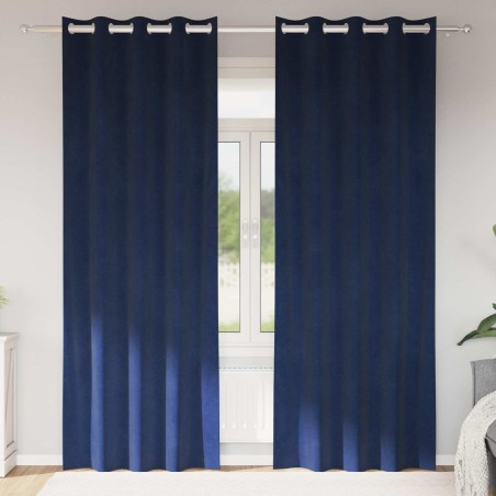 Rideaux occultants 2 pcs Bleu foncé 140 x 260 cm Velours 536742536742