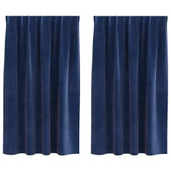 Rideaux occultants 2 pcs Bleu foncé 140 x 140 cm Velours 536743536743
