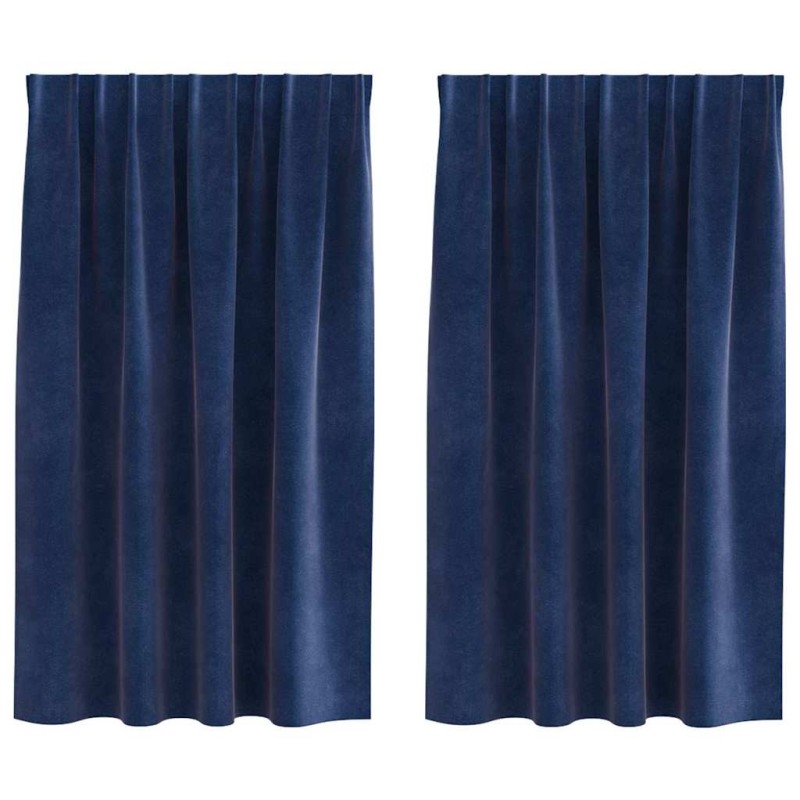 Rideaux occultants 2 pcs Bleu foncé 140 x 140 cm Velours 536743536743