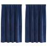 Rideaux occultants 2 pcs Bleu foncé 140 x 140 cm Velours 536743536743