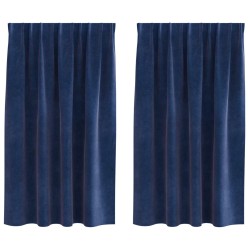 Rideaux occultants 2 pcs Bleu foncé 140 x 175 cm Velours 536744536744