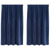 Rideaux occultants 2 pcs Bleu foncé 140 x 175 cm Velours 536744536744
