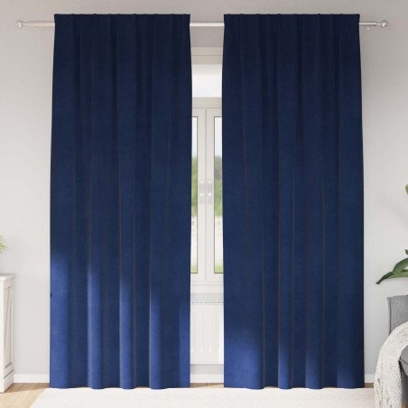 Rideaux occultants 2 pcs Bleu foncé 140 x 225 cm Velours 536745536745