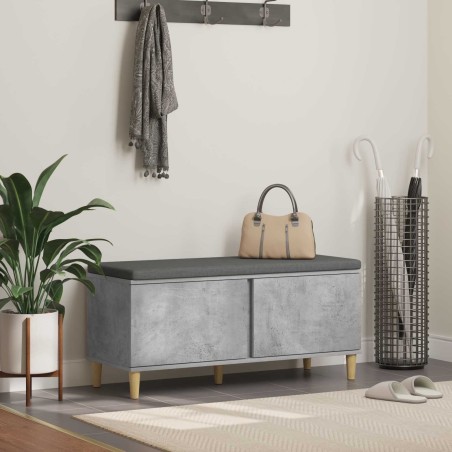 Banc d'entrée avec coussin Gris Béton 100 x 38 x 46 cm 536748536748