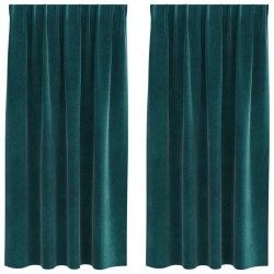 Rideaux occultants 2 pcs Vert foncé 140 x 175 cm Velours 536749536749