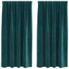 Rideaux occultants 2 pcs Vert foncé 140 x 175 cm Velours 536749536749