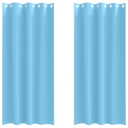 Rideaux occultants avec anneaux 2 pcs Bleu clair 245 x 140 cm 536751536751