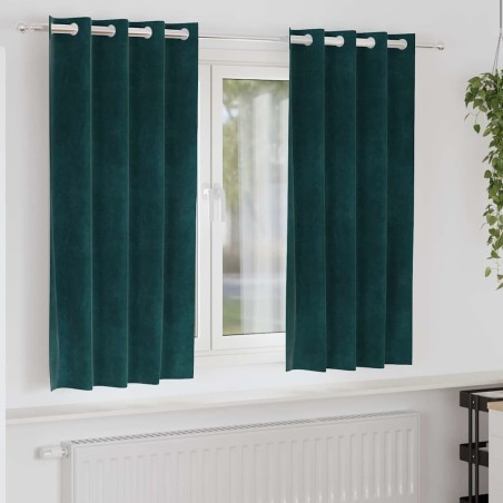 Rideaux occultants 2 pcs Vert foncé 140 x 175 cm Velours 536753536753
