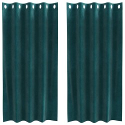 Rideaux occultants 2 pcs Vert foncé 140 x 175 cm Velours 536753536753