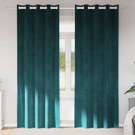 Rideaux occultants 2 pcs Vert foncé 140 x 225 cm Velours 536756536756