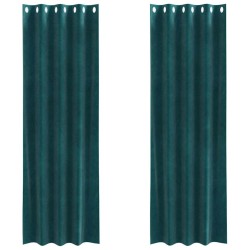 Rideaux occultants 2 pcs Vert foncé 140 x 225 cm Velours 536756536756