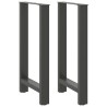 Pieds de table de bar Anthracite 2 pièces 40 x (90-91) cm Acier 536757536757