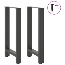 Pieds de table de bar Anthracite 2 pièces 40 x (90-91) cm Acier 536757536757
