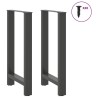 Pieds de table de bar Anthracite 2 pièces 40 x (90-91) cm Acier 536757536757