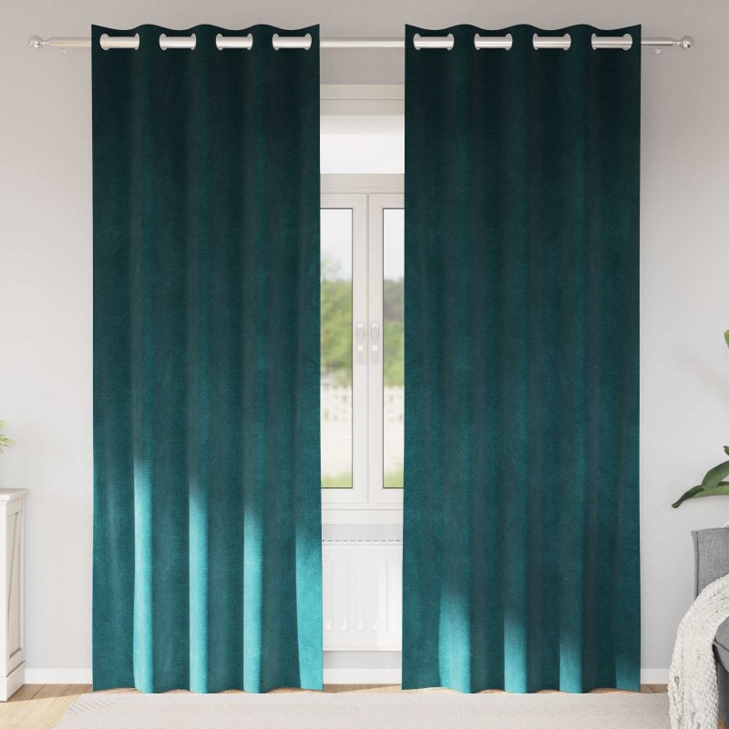 Rideaux occultants 2 pcs Vert foncé 140 x 245 cm Velours 536758536758