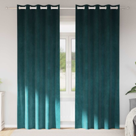 Rideaux occultants 2 pcs Vert foncé 140 x 245 cm Velours 536758536758