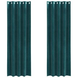 Rideaux occultants 2 pcs Vert foncé 140 x 245 cm Velours 536758536758