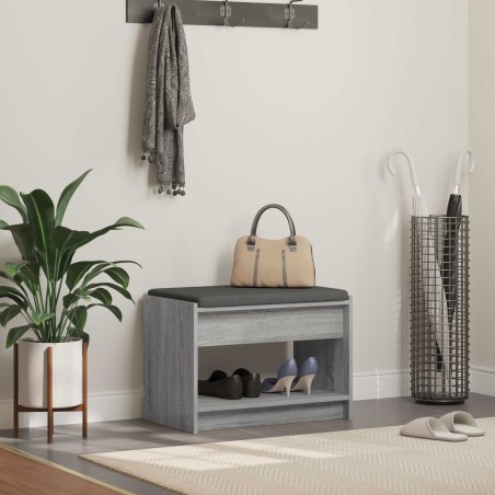 Banc d'entrée avec coussin Gris Sonoma 63 x 38 x 45 cm 536759536759