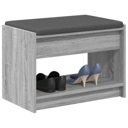 Banc d'entrée avec coussin Gris Sonoma 63 x 38 x 45 cm 536759536759