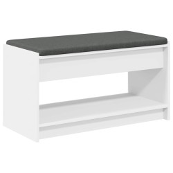 Banc d'entrée Blanc 83 x 38 x 45 cm Bois Ingénierie et Tissu 536760536760