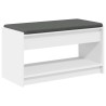 Banc d'entrée Blanc 83 x 38 x 45 cm Bois Ingénierie et Tissu 536760536760