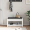 Banc d'entrée Blanc 83 x 38 x 45 cm Bois Ingénierie et Tissu 536760536760