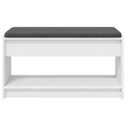 Banc d'entrée Blanc 83 x 38 x 45 cm Bois Ingénierie et Tissu 536760536760