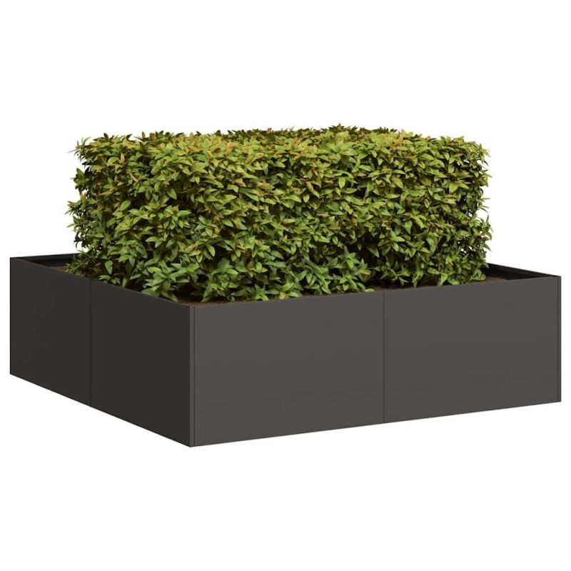Jardinière noir 100x100x30 cm acier 536776536776