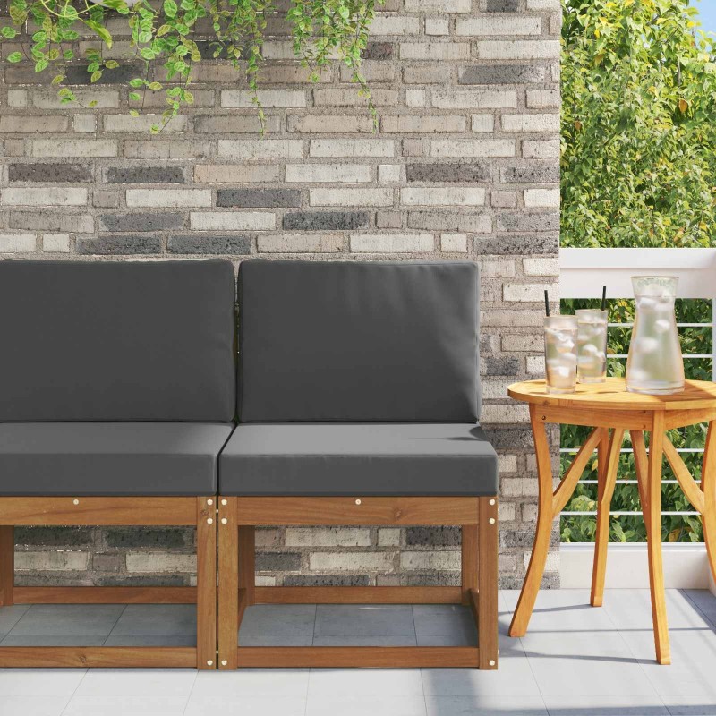 Sofa de milieu extérieur Bois d'Acacia Massif Naturel 536783536783