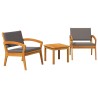 Ensemble bistrot avec coussin 3 pcs Marron Polyester 536784536784
