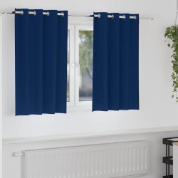 Rideaux occultants avec anneaux 2 pcs Bleu foncé 140 x 140 cm 536785536785