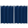 Rideaux occultants avec anneaux 2 pcs Bleu foncé 140 x 140 cm 536785536785