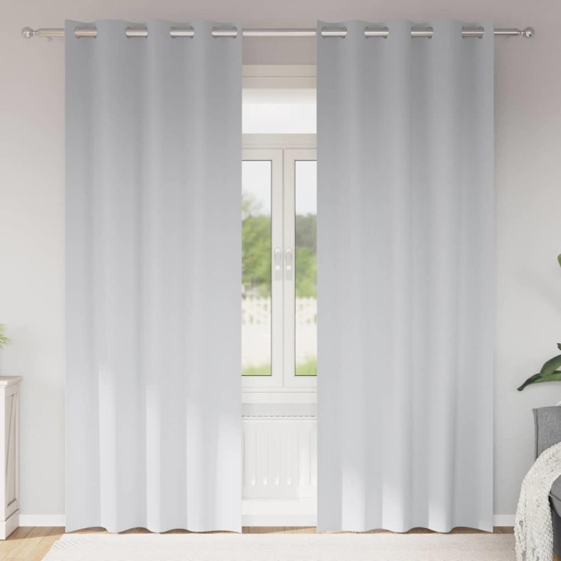Rideaux occultants avec anneaux 2 pcs Gris pâle 245 x 140 cm 536786536786